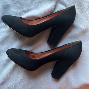 Madewell black suede heels